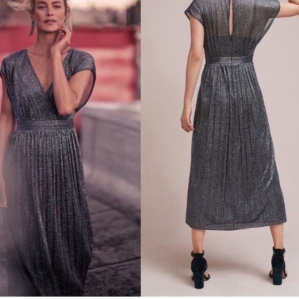 Anthropologie. Moulinette Soeurs. Size 4. Midi. Cocktail. Sparkle. Metallic.